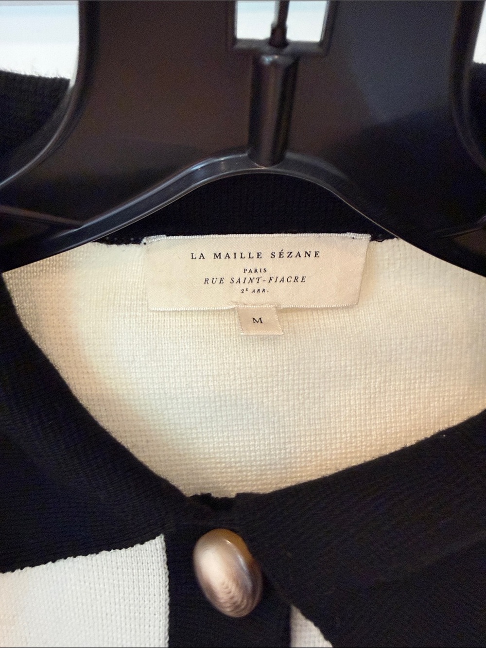 Sezane Betty Cardigan - Ecru and Black - Picture 7 of 9
